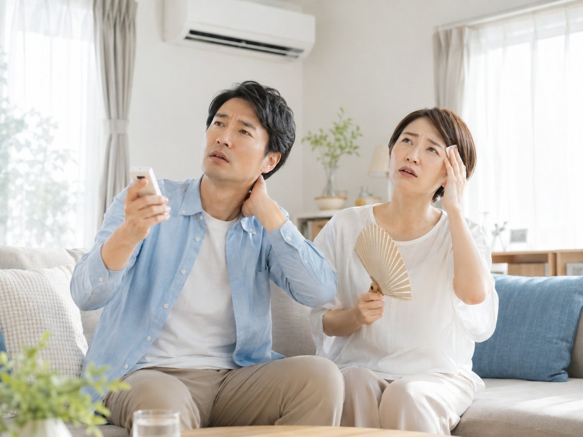 エアコンの使用を我慢して暑さをしのぐご夫婦